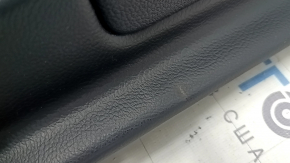 Door trim card front left Lincoln MKZ 17-20 black with black insert leather, armrest black leather, insert light wood gloss, with backlight, with handle, scratches, tears, dented, under clean