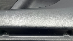 Door trim card front right Lincoln MKZ 17-20 black with black insert leather, armrest black leather, insert light wood gloss, with backlight, with handle, scratches, tears, dented, under black