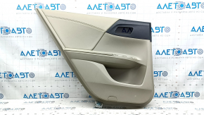 Rear left door panel for Honda Accord 13-17 beige, armrest and insert beige leather, needs cleaning, plastic has turned white