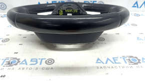 Lincoln MKZ 13-20 steering wheel, black leather, scratches, tear, non-factory hole