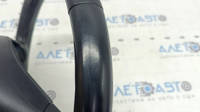 Lincoln MKZ 13-20 steering wheel, black leather, scratches, tear, non-factory hole