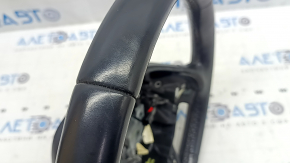 Lincoln MKZ 13-20 steering wheel, black leather, scratches, tear, non-factory hole
