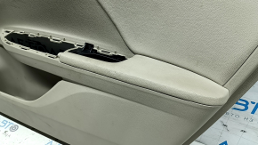 Beige front right door panel for a 16-17 Honda Accord, beige leather armrest and insert, glossy wood molding, dry-cleanable, scratch-free
