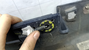 Left threshold Lincoln MKZ 13-20 blue N1, cracks, cracks in fasteners, scratches, broken fasteners, pressed