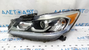 Left front headlight, bare, Honda Accord 17 hybrid, halogen, under DRL, sand, for polishing