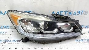 Right front headlight, bare, Honda Accord 2017, hybrid, halogen, under DRL, sand-finished, for polishing