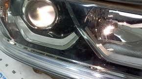 Right front headlight, bare, Honda Accord 2017, hybrid, halogen, under DRL, sand-finished, for polishing