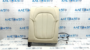 Rear seat backrest, 2nd row, left, BMW X5 G05 19-22, Elfenbein-Weiss leather, needs cleaning, dents