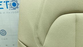 Rear seat backrest, 2nd row, left, BMW X5 G05 19-22, Elfenbein-Weiss leather, needs cleaning, dents