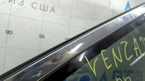 Rear right window glass, Toyota Venza 21-24, chrome, broken guides, scuffs on the chrome