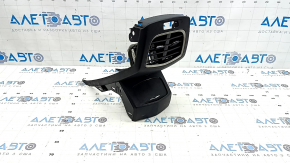 Lincoln MKZ 17-20 black rear center console trim, complete, with power outlet, deflector, rear seat heating button, backlight, scratches