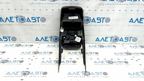 Lincoln MKZ 17-20 black rear center console trim, complete, with power outlet, deflector, rear seat heating button, backlight, scratches
