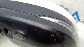 Left side mirror assembly for Toyota Venza 23-24, 12+4 pins, BSM, camera, turn signal, heating, backlight, white, scuffed