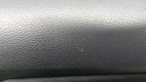Black front right door panel for Ford Mustang mk6 15-23, black cloth insert, black leather armrest, carbon fiber film, scratches, broken fasteners