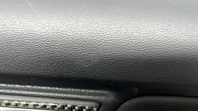 Black front right door panel for Ford Mustang mk6 15-23, black cloth insert, black leather armrest, carbon fiber film, scratches, broken fasteners