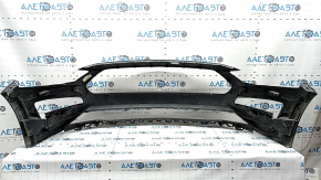 Front bumper, bare, Ford Mustang mk6 18-23, restyling, graphite, scratches, broken fasteners, crack, non-standard holes