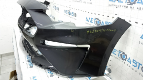 Front bumper, bare, Ford Mustang mk6 18-23, restyling, graphite, scratches, broken fasteners, crack, non-standard holes