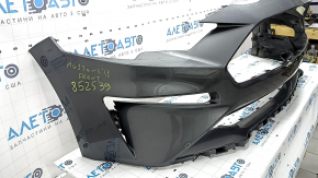 Front bumper, bare, Ford Mustang mk6 18-23, restyling, graphite, scratches, broken fasteners, crack, non-standard holes