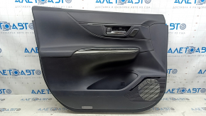 Front left door panel for Toyota Venza 21-22 Limited, black leather with gray stitching, memory seat, dark gray trim, with handle, scratches, scuffs
