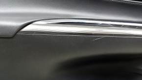 Front left door panel for Toyota Venza 21-22 Limited, black leather with gray stitching, memory seat, dark gray trim, with handle, scratches, scuffs