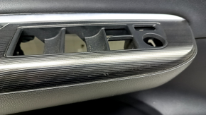Front left door panel for Toyota Venza 21-22 Limited, black leather with gray stitching, memory seat, dark gray trim, with handle, scratches, scuffs