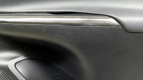 Door trim panel rear left Toyota Venza 21-22 Limited black leather with gray stitching, for seat memory, dark gray trim, with handle, scratches, abrasions