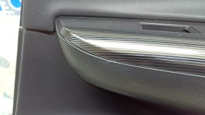 Door trim panel rear left Toyota Venza 21-22 Limited black leather with gray stitching, for seat memory, dark gray trim, with handle, scratches, abrasions