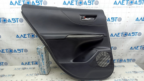Door trim panel, rear right Toyota Venza 21-22 Limited, black leather with gray stitching, for seat memory, dark gray trim, with handle, scratches, abrasions
