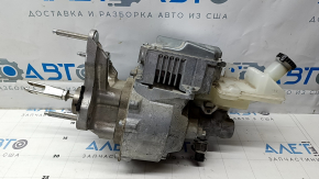 The brake master cylinder with vacuum booster assembly for a Nissan Leaf 13-14 has a broken reservoir mount.