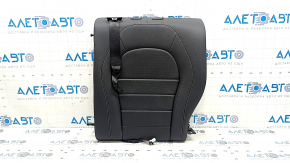 Backrest of the rear row of seats, 2nd row, left, Mercedes GLC 16-22, black leather, gray stitching, perforation, with a seat belt, dented