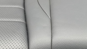 Rear seat cushion, 2nd row, Mercedes GLC 16-22, black leather, gray stitching, perforation, wrinkled