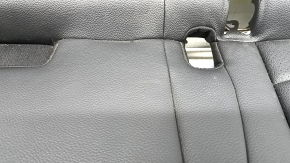 Rear seat cushion, 2nd row, Mercedes GLC 16-22, black leather, gray stitching, perforation, wrinkled