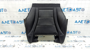 Mercedes GLC 16-22 driver's seat cushion upholstery, black leather, gray stitching, perforation, heated, chip cut off, dented