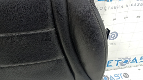 Mercedes GLC 16-22 driver's seat cushion upholstery, black leather, gray stitching, perforation, heated, chip cut off, dented
