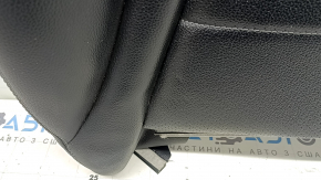 Mercedes GLC 16-22 driver's seat cushion upholstery, black leather, gray stitching, perforation, heated, chip cut off, dented