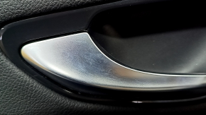 Front left door panel for Mercedes GLC 16-22, black leather, glossy ebony insert, black leather armrest, Burmester, with backlight, with handle, scratches, crack in fastening