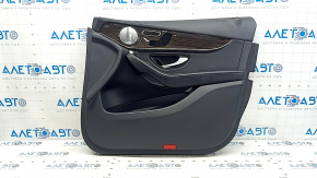 Mercedes GLC 16-22 front right door panel, black leather, ebony insert, black leather armrest, tears, dents