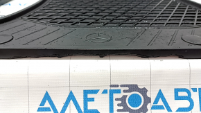 Set of floor mats for Mercedes GLC 16-22, black rubber, driver's side torn, passenger side edge cut