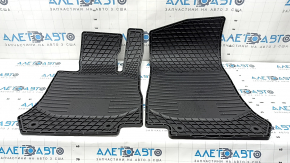Set of floor mats for Mercedes GLC 16-22, black rubber, driver's side torn, passenger side edge cut