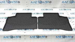 Set of floor mats for Mercedes GLC 16-22, black rubber, driver's side torn, passenger side edge cut