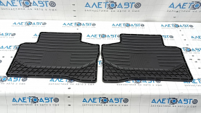 Set of floor mats for Mercedes GLC 16-22, black rubber, driver's side torn, passenger side edge cut