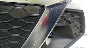 Right front bumper grille Audi A4 B9 20-25 chrome radar, S-line, broken fasteners, sand