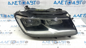 VW Tiguan 18-21 right front headlight, bare halogen, LED DRL, sand, chipped