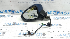 Left side mirror assembly for VW Tiguan 18-19, 6+2 pins, BSM, turn signal, heated, blue, scratches
