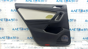 Black rear left door panel for VW Tiguan 18-20, leather armrest, gray leather insert, with handle, scratches