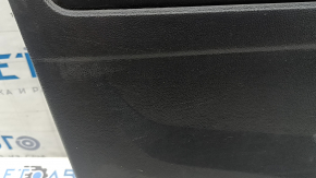 Black front left door panel for a VW Tiguan 18-20, with a buzzer, leather armrest, gray leather insert, with a handle, scratches, scuffs, stains, tear, crack in the fastener, broken fastener