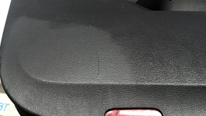Black front left door panel for a VW Tiguan 18-20, with a buzzer, leather armrest, gray leather insert, with a handle, scratches, scuffs, stains, tear, crack in the fastener, broken fastener