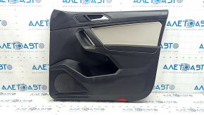 Black front right door panel for a VW Tiguan 18-20, with a buzzer, leather armrest, gray leather insert, with a handle, scratches