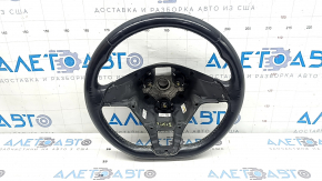 Naked steering wheel VW Tiguan 18-21 black leather, without buttons and overlays, scratches, dented, worn
