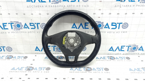 Naked steering wheel VW Tiguan 18-21 black leather, without buttons and overlays, scratches, dented, worn